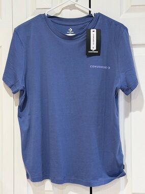 Converse Men’s Purple-Blue Crewneck Short Sleeve Tee